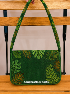 Sac à bandoulière perlé artisanal, tendance, de luxe, robuste, sûr, léger, écologique, personnalisable, motif floral perroquet, coloré - Product Image 5
