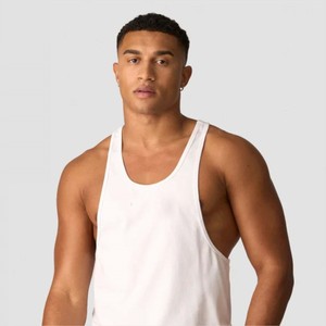 100% Cotton Gym Fitness Breathable Ribbed Absorb Sweat <b>Wife</b> Beater men's Tank Tops Men - Product Image 3