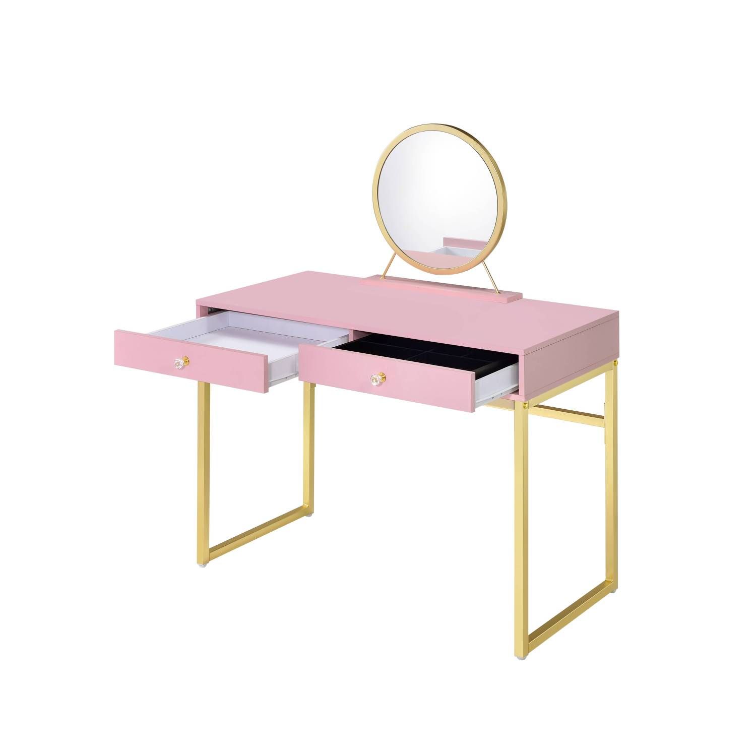 slim fit dress slacks Pink Velvet Upholstered Makeup Vanity Table with Mirror Dressing Table with  Stool Large