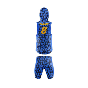 Custom Sublimated Compression Flag Football Jersey Hoodie <b>Set</b> Plus Size 100% Polyester Short Sleeve All Seasons - Product Image 4