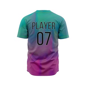 Custom Baseball Jersey Unisex 100% <b>Polyester</b> Geometric Print Breathable Full Sleeve Button Front Player 07 Winter/Autumn Sport - Product Image 6