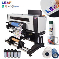 LEAF Printer UV Digital 42cm 6 warna mesin cetak stiker label dengan 3 TX800 kepala UV DTF pencetak stiker kristal