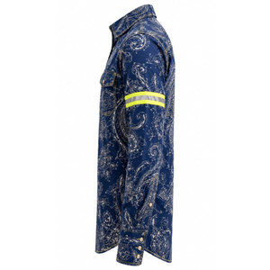 ZX OEM Men's <b>Welding</b> Work Fr Flame Retardants <b>Shirts</b> Welder Clothing 100% Cotton Frc Western Long Sleeve Fire Resistant <b>Shirts</b> - Product Image 5