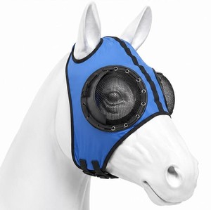 Máscara antimoscas para caballos de alta calidad, hecha con tela suave y elástica, y malla transpirable para protección ocular, de exportador indio a precio mayorista. - Product Image 3