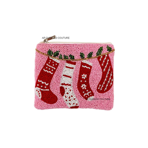 Handmade Beaded <b>Candy</b> <b>Cane</b> Mini Coin Purse Zipper Pouch Trendy <b>Christmas</b> Holiday Accessory Best Selling coin purse for women - Product Image 3