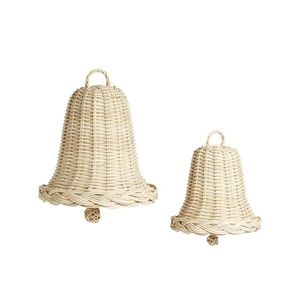 Campana de vaca de ratán rústica moderna, pieza decorativa hecha a mano para sala de estar, dormitorio, patio y espacios rurales. - Product Image 1