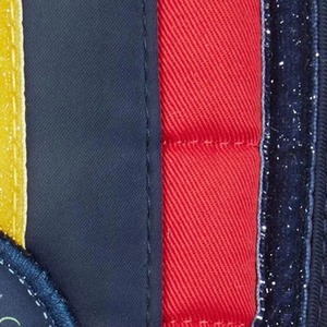 Red <b>Quilted</b> Horse Saddle Pad with Navy Trim And Color Stripes Polyester Material And Color Stripes Polyester - Product Image 3
