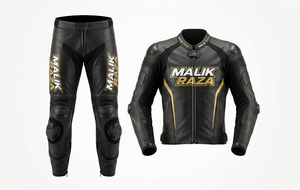 Combinaison de moto en cuir 2 pièces pour homme Malik Raza – Veste et pantalon respirants toutes saisons - Product Image 2