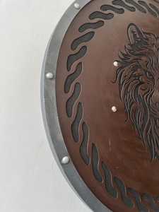 Bouclier Viking gravé en forme d'ours : nœud, décoration en bois faite à la main, pour cosplay, cadeau d'Halloween - Product Image 4