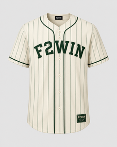 เสื้อเบสบอลผู้ชาย F2WIN สีดำ แขนสั้น ลายทาง ระบายเหงื่อได้ดี ทรงปกติ ติดกระดุมด้านหน้า ผลิตจากโพลีเอสเตอร์ 100% พร้อมลายตัวอักษร - Product Image 2