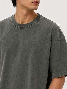 เสื้อยืดคอกลมแขนสั้นทรงโอเวอร์ไซส์สำหรับผู้ชาย ผ้าคอตตอนเจอร์ซีย์เนื้อหนัก 220 กรัม ซักแล้ว ใส่สบาย ระบายอากาศได้ดี เป็นมิตรต่อสิ่งแวดล้อม - Product Image 4