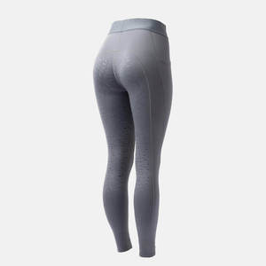 Culotte d'équitation longue taille haute pour femme avec braguette boutonnée et empiècements en mesh, en Spandex Nylon, coloris bleu marine, rose, noir - Product Image 2