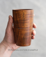 Tasses cylindriques en bois naturel de haute qualité pour café, thé, lait - Tasses de luxe artisanales - Logo personnalisable - Vente en gros pour mariages