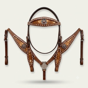 SAISHAS - Juego Completo de Brida y Cabezada para Caballo Estilo Western, Cuero Genuino, Estructura de Madera, Equipo Ecuestre Duradero - Product Image 1