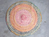 Tapis écologique 100% jute naturelle et coton recyclé, tressé à la main, réversible, antidérapant, pour tapis de sol et napperons.