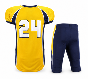 Ensemble d'uniformes de football américain unisexe personnalisés en gros, respirant, à manches courtes, en polyester, avec logo personnalisé par sublimation - Product Image 4