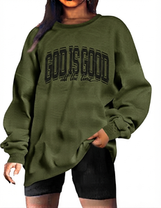 OEM Custom Women's Oversized Pullover Fleece Sweatshirts Breathable 220g Preppy Autumn Fashion <b>Drop</b>-shoulder - Product Image 1