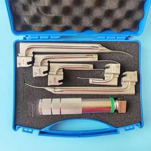 Laryngoscope Macintosh en acier chromé |   Ensemble de laryngoscopes pédiatriques et adultes à fibres optiques |   Manche à 7 lames SurgiRight CE - Product Image 3