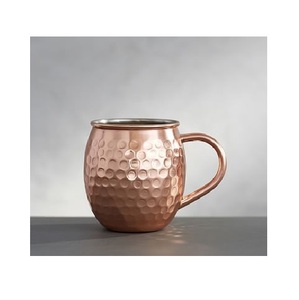 copper plated moscow mule <b>mugs</b> <b>set</b> with smooth exterior finish designed for chilled beverages in kitchen bar and dining use - Product Image 6
