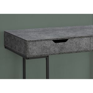 Scrivania Moderna Contemporanea da 48 Pollici per Ufficio e Casa con Cassetti Portaoggetti, Laminato Grigio e Metallo Nero - Product Image 3