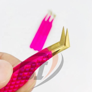 Pince à épiler à forte adhérence Pince à épiler d'extension de cils à poignée diamantée en acier inoxydable durable avec pince à épiler à pointe de diamant - Product Image 3