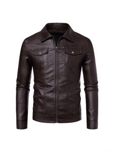 Chaqueta de Cuero para Hombre 2025, Estilo Coreano, Corte Ajustado, Forro Polar, Gruesa, para Motocicleta, Primavera, Otoño e Invierno - Product Image 2