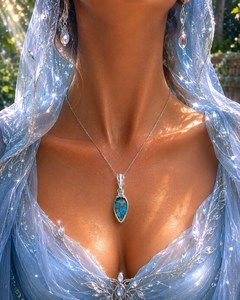NIKHIL GEMS Élégant Pendentif Vintage en Cristal d'Azurite Shattuckite Fait Main en Argent Sterling, Bijou de Guérison, Cadeau pour Elle, Fiançailles - Product Image 1