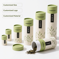 Emballage personnalisé en tube de papier kraft de forme ronde, de qualité alimentaire, compostable, pour café et thé, en carton cylindrique imprimé