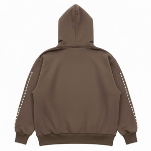 Sudadera con Capucha de Invierno Ecológica y Moderna con Pedrería Frontal, Sudadera de Algodón con Cristales, Ropa Urbana con Logotipo Personalizado, Talla Grande - Product Image 2