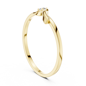 Anillo clásico minimalista de oro macizo de 14k con diamante de corte redondo para mujer, ideal para regalo, compromiso, aniversario, boda - Product Image 3