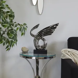 Escultura Metálica Abstracta de Acero Inoxidable, Arte Contemporáneo Hecho a Mano, Decoración de Mesa, Forma Irregular, Decoración para Sala de Estar - Product Image 3