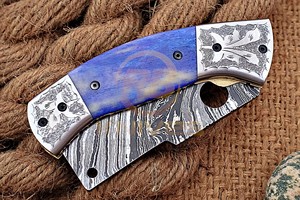 Cuchillo Plegable de Bolsillo con Mango de Hueso Personalizado al por Mayor con Funda de Cuero para Caza, Camping y Uso Diario (EDC) - Product Image 5
