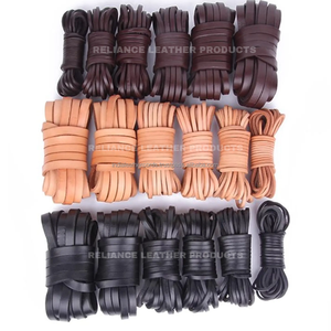 Premium 4mm Natural Quality Flat <b>Leather</b> Cord for Craft Jewelry <b>Bracelet</b> Production - Product Image 6