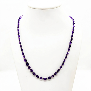 Collar de Amatista Natural en Oro Amarillo Sólido de 18K con Gema Púrpura Intensa Engastada en Bisel, Cadena, Joyería Fina, Piedra de Nacimiento de Febrero - Product Image 1