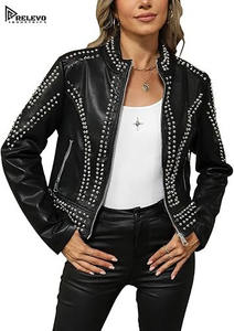 Nueva Chaqueta Acolchada de Invierno de Piel de Cordero Genuina de Primera Calidad para Mujer con Cuello Alto, Estilo HIGH STREET, con Cierre y Forro para Hombre - Product Image 2