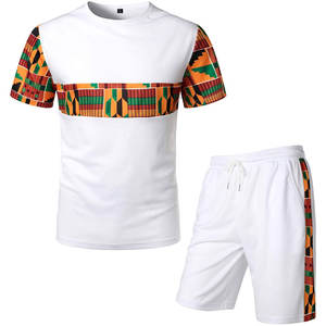 Ensemble deux pièces décontracté pour homme, t-shirt à manches courtes et short, respirant, séchage rapide, élastique, imprimé, grande taille, sensation de fraîcheur glacée, idéal pour l'été - Product Image 1
