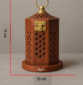 Brûleur d'encens en bois fait main, diffuseur aromatique en forme de pyramide, porte-encens en boîte pour la méditation à domicile, artisanat, exportation mondiale - Product Image 4