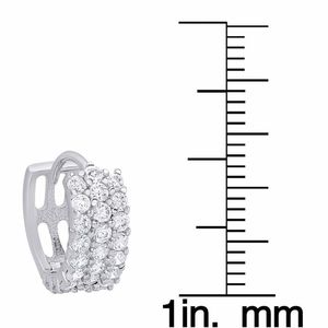 Orecchini a Cerchio in Argento Sterling Fine con Zirconi Cubici Dolce Giavonna - Product Image 3