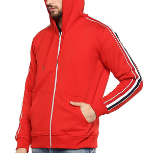 Sudadera con Capucha Extra Grande de Forro Polar Tejido con Cierre Completo para Hombre, con Logotipo Personalizado, Mangas Regulares, Invierno, Ecológica, Servicio OEM, Color en Contraste - Product Image 1