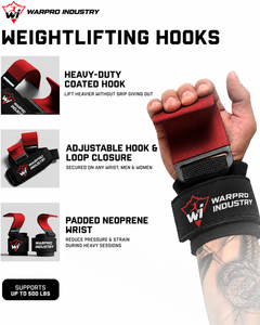 Professional Weight Lifting Grip <b>Hooks</b> with Adjustable Wrist Wraps for Men Women Deadlift Pull Ups and Gym Exercises - Product Image 6