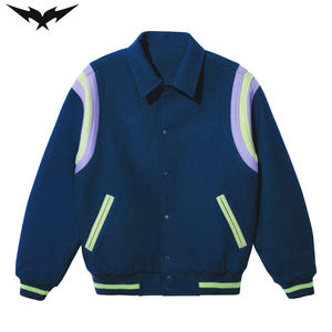 Custom Logo Streetwear High Quality Embroidery Winter Fleece Bomber Varsity Letterman <b>Jacket</b> Camouflage <b>Patchwork</b> Unisex - Product Image 3