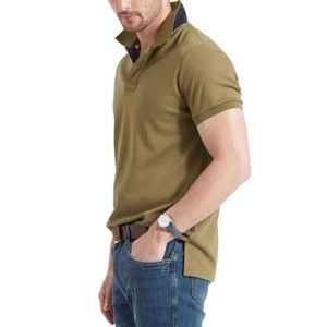 เสื้อโปโลชายสีพื้น แขนสั้น สีกากี เสื้อกอล์ฟลำลอง คอปกคลาสสิก ขายส่งจากโรงงาน รับผลิตเสื้อผ้าแบรนด์ส่วนตัว - Product Image 5