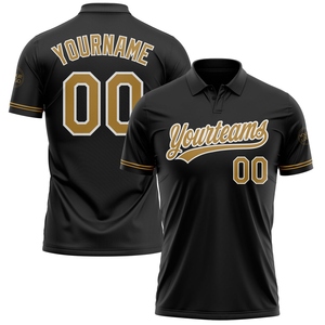Polo de Golf Vapor de Alto Rendimiento Personalizado en Negro, Oro Antiguo y Blanco, el Más Vendido en la Industria, Venta Directa al Por Mayor - Product Image 1