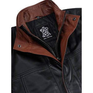 Chaqueta de Cuero de Cordero Negra Personalizada para Hombre, Largo 3/4, Solapa Ancha, Abrigo de Invierno, Fabricante Mayorista OEM - Product Image 3
