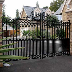 Puerta Frontal Metálica Premium, Diseño Elegante de Hierro Forjado, Duradera y Ecológica, para Entrada de Vehículos, Jardín, Villa, Servicio de Modelado 3D - Product Image 2