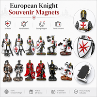 Autocollant de réfrigérateur commémoratif du tourisme européen, chevalier, soldat, armure lourde, aimant tridimensionnel, autocollant de réfrigérateur