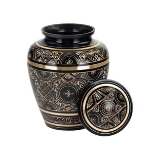 Urnas de Cremación de Latón Negro Radiante, Urnas Personalizadas Grabadas a Mano para Cenizas Humanas Adultas, Hechas a Mano, Venta al Por Mayor - Product Image 6