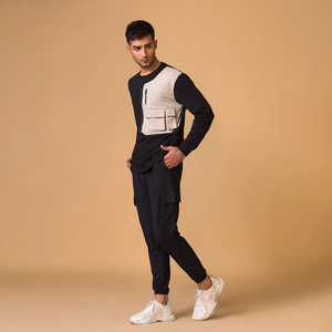 Conjunto Deportivo para Hombre con Sudadera con Capucha y Bloques de Color, Pantalones Jogger, Antibacterial, Ecológico, Poliéster/Algodón, Ropa Urbana - Product Image 6