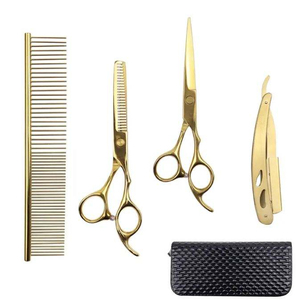 Kit de ciseaux de coiffure et de ciseaux à effiler en acier inoxydable pour barbier, avec étui zippé - Product Image 2
