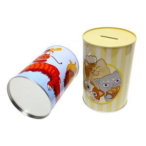 Lata de hojalata personalizada de fábrica, contenedor de almacenamiento de dinero, embalaje de Metal, Caja de Ahorro de monedas, hucha artesanal - Product Image 4